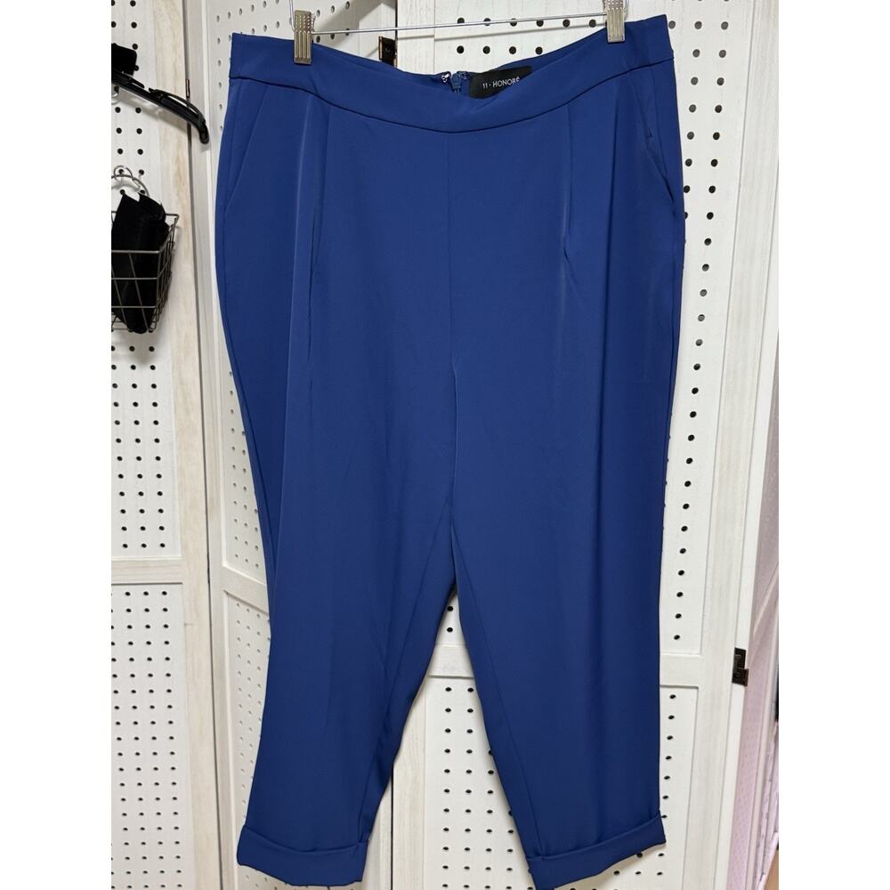 11 Honore Pants Anastasia Tapered Pants Size 16 - Blue Womens Plus Size Office
